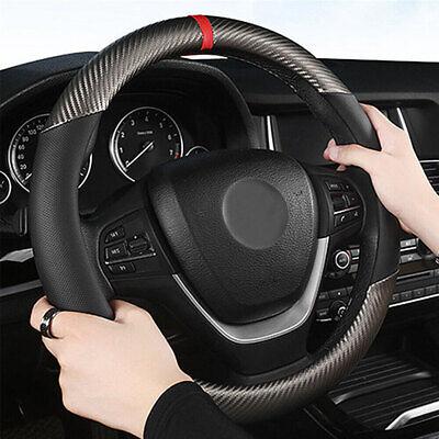 Car Steering Wheel Cover Carbon Fiber Leather