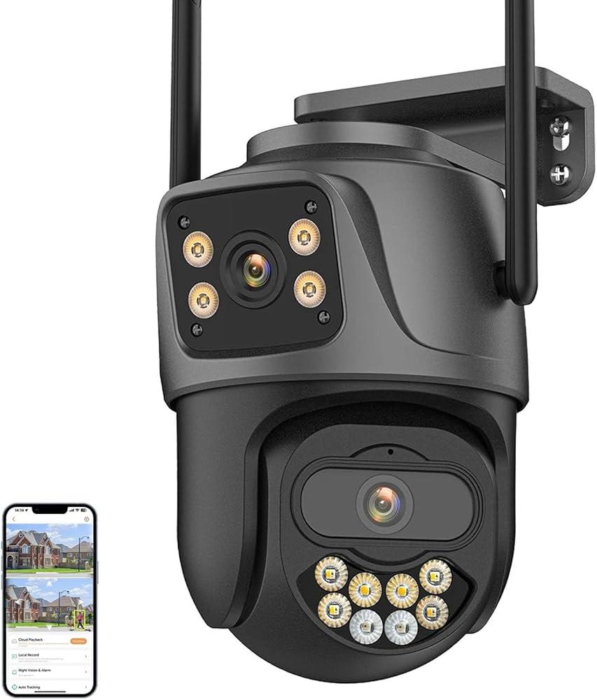 PTZ Security Camera Dual Lens 4K