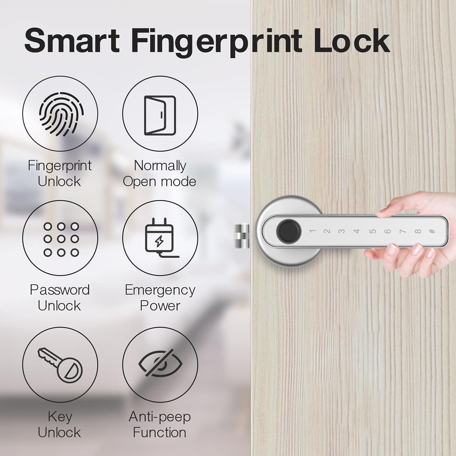 RAYKUBE M5 Tuya BLE Fingerprint Door Lock Digital