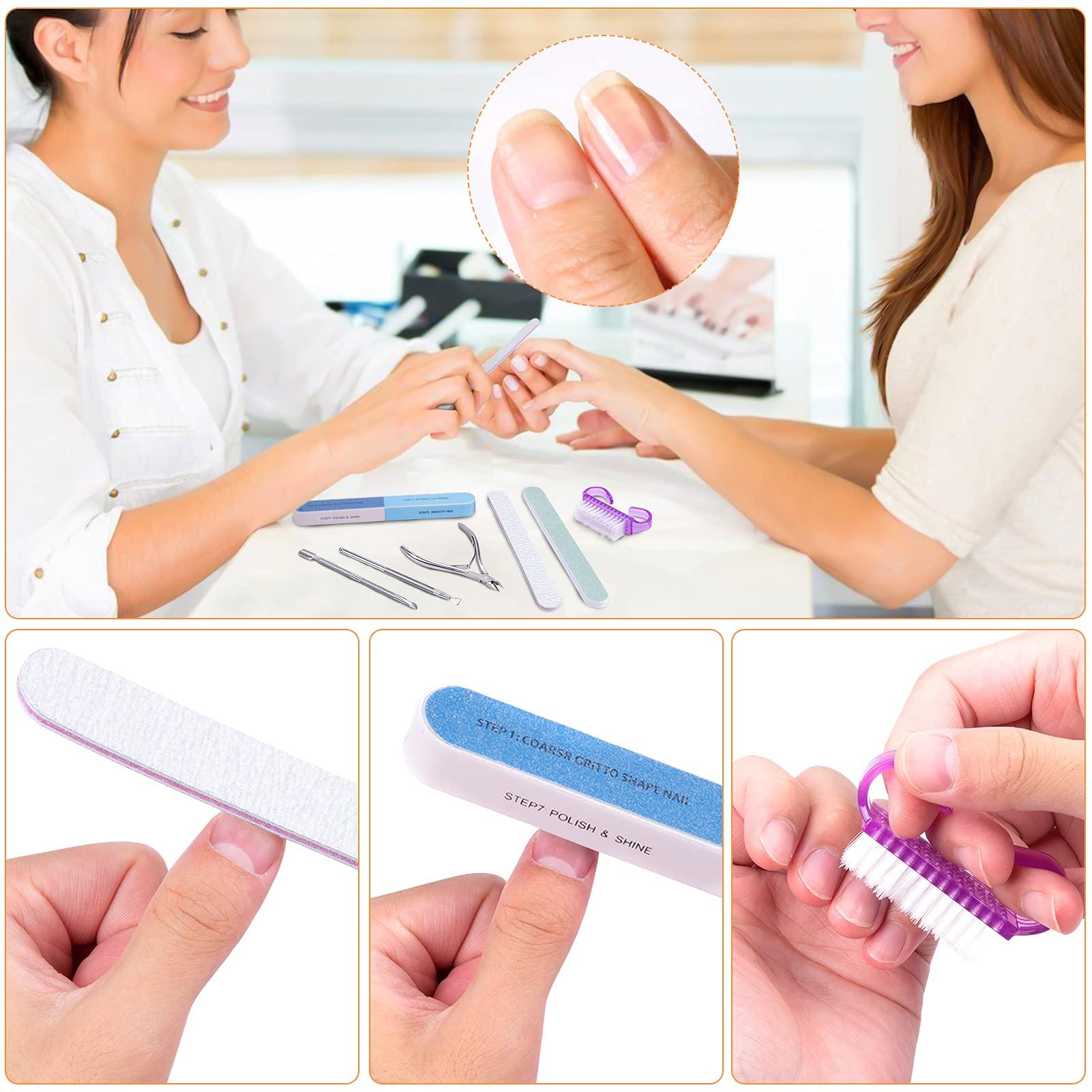 7PC Nail File Set Manicurist Manicure Set Steel Nail Push 7-Piece Set